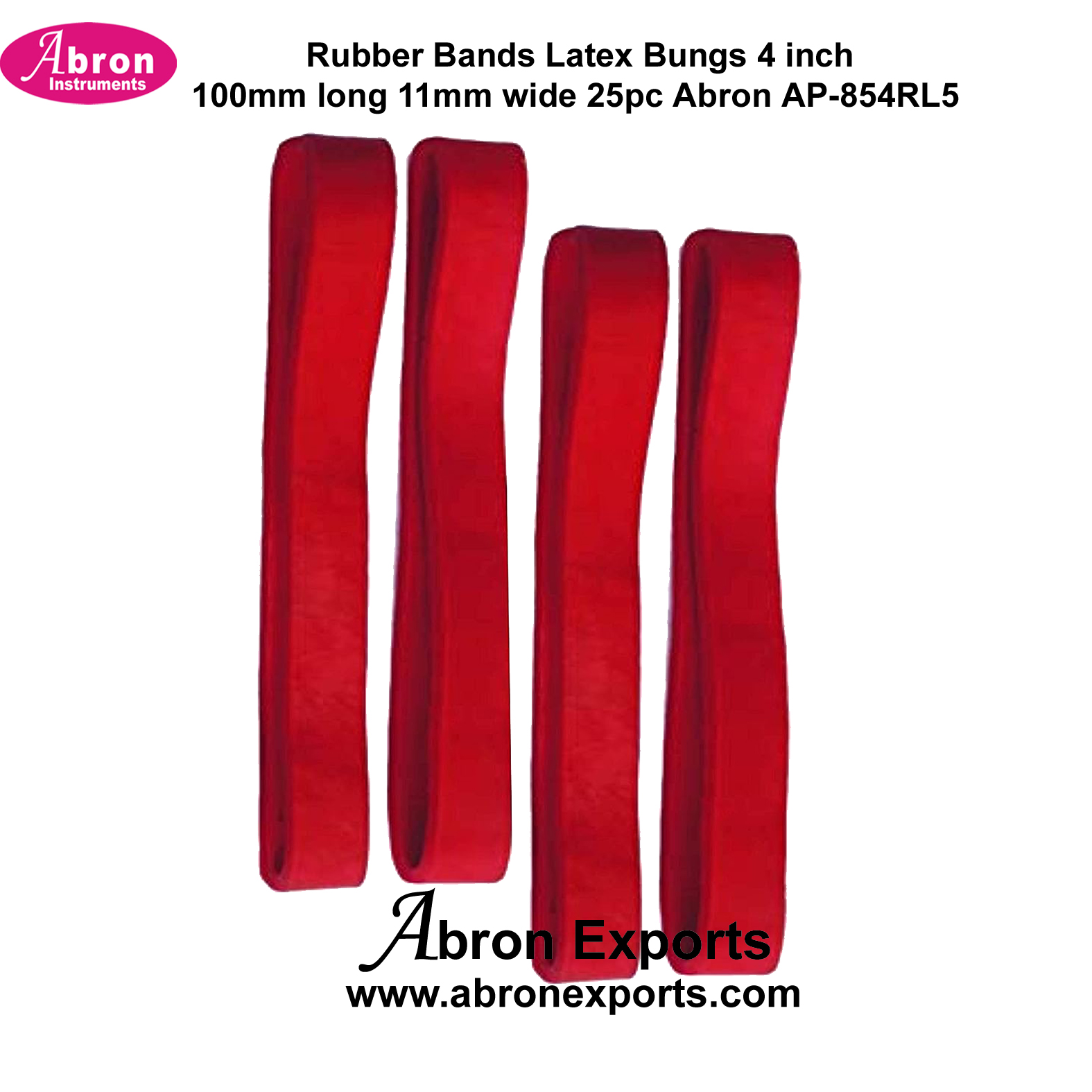 Rubber bands Latex bungs 4 inch 100mm long 11mm wide 25pc Abron AP-854RL5